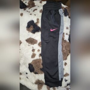 Nike Kids Black & Pink Athletic Track Pants